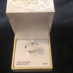 Charter Club cubic zirconia silver plated ring size 7.